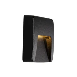 Set mit 6 schwarzen quadratischen Außenwandleuchten inkl. LED IP65 - Gem