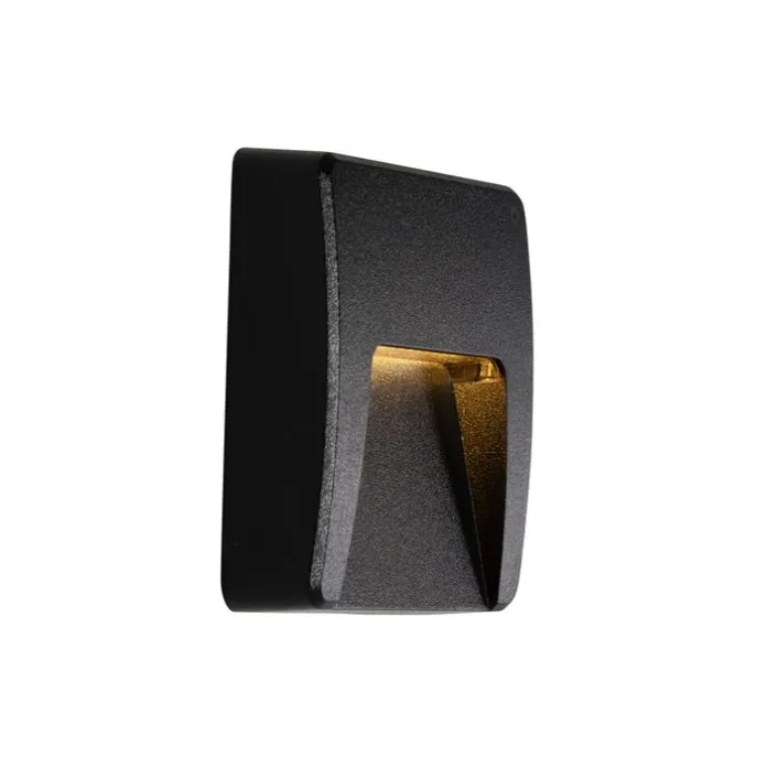 Set mit 6 schwarzen quadratischen Außenwandleuchten inkl. LED IP65 - Gem