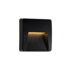 Set mit 6 schwarzen quadratischen Außenwandleuchten inkl. LED IP65 - Gem