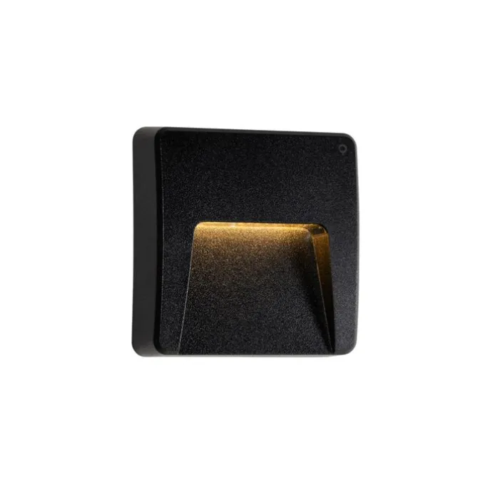 Set mit 6 schwarzen quadratischen Außenwandleuchten inkl. LED IP65 - Gem