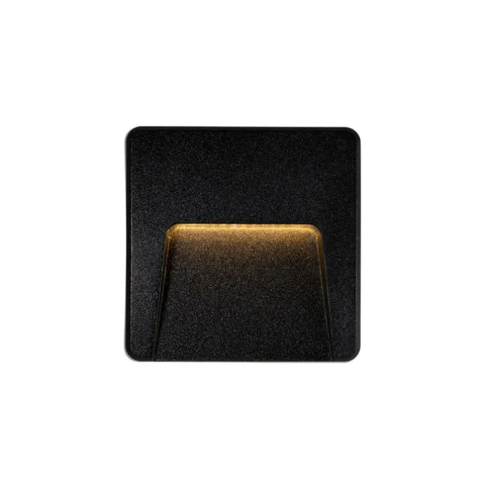 Set mit 2 schwarzen quadratischen Außenwandleuchten inkl. LED IP65 - Gem