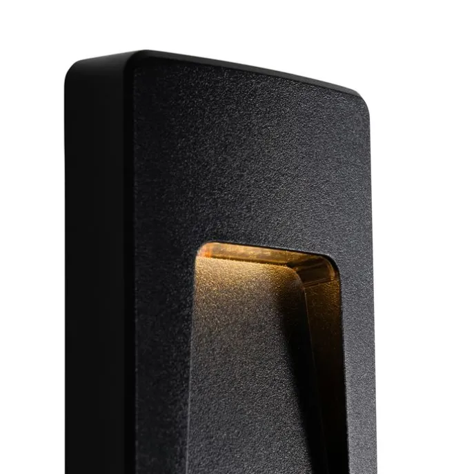 Set mit 2 schwarzen rechteckigen Außenwandleuchten inkl. LED IP65 - Gem