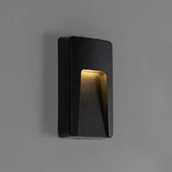 Set mit 6 schwarzen rechteckigen Außenwandleuchten inkl. LED IP65 - Gem