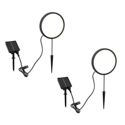 Set mit 2 schwarzen Wegeleuchten 50cm inkl. wiederaufladbare LED und Solar IP65 - Adalind