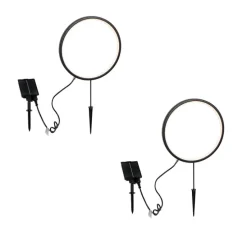Set mit 2 schwarzen Wegeleuchten 60cm inkl. wiederaufladbare LED und Solar IP65 - Adalind