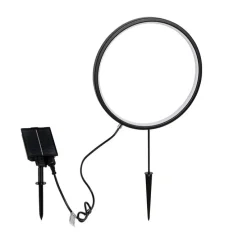 Set mit 2 schwarzen Wegeleuchten 60cm inkl. wiederaufladbare LED und Solar IP65 - Adalind