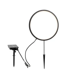 Set mit 2 schwarzen Wegeleuchten 60cm inkl. wiederaufladbare LED und Solar IP65 - Adalind