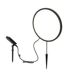 Set mit 2 schwarzen Wegeleuchten 60cm inkl. wiederaufladbare LED und Solar IP65 - Adalind