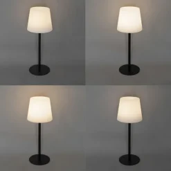 Set mit 2 schwarzen wiederaufladbaren Tischleuchten 40 cm IP54 - Jude