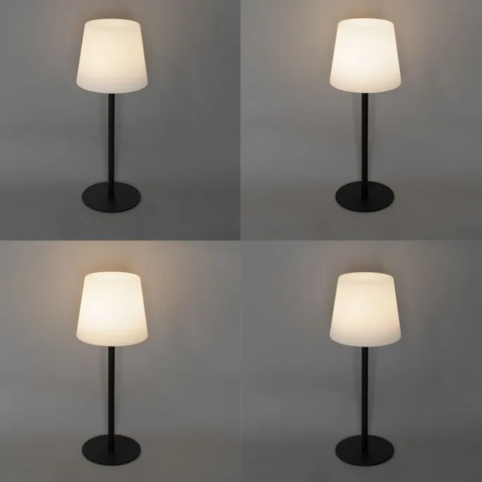 Set mit 2 schwarzen wiederaufladbaren Tischleuchten 40 cm IP54 - Jude