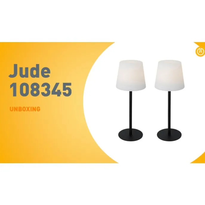 Set mit 2 schwarzen wiederaufladbaren Tischleuchten 40 cm IP54 - Jude