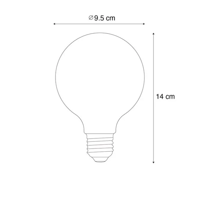 Set mit 5 Smart Dimmbare LED-Glühbirnen E27 G95 Klar 7W 806lm 2700-6500K