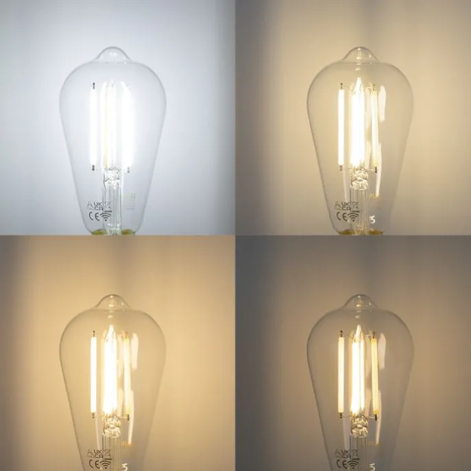 Set mit 5 Smart Dimmbare LED Glühbirnen E27 ST64 Klar 7W 806lm 2700-6500K