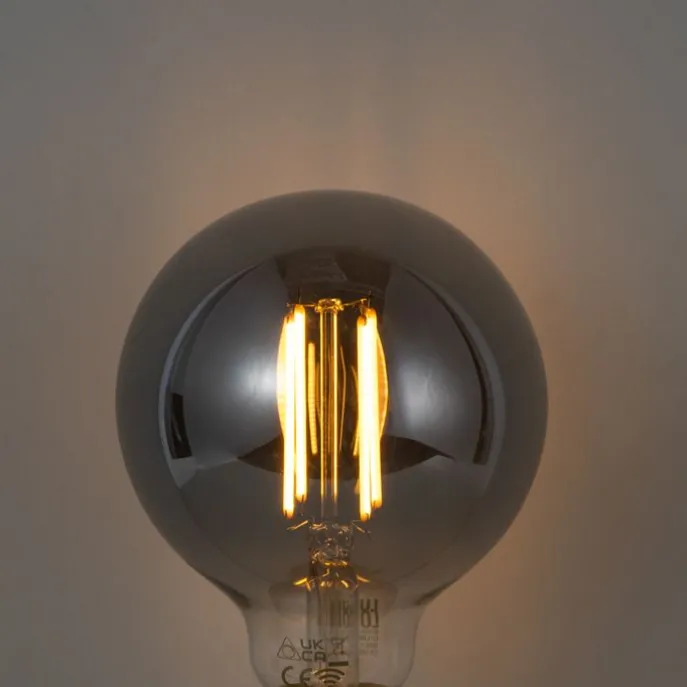 Set mit 5 Smart Dimmbare LED-Glühbirnen E27 G95 Rauchglas 4,9 W 150 lm 1800 K