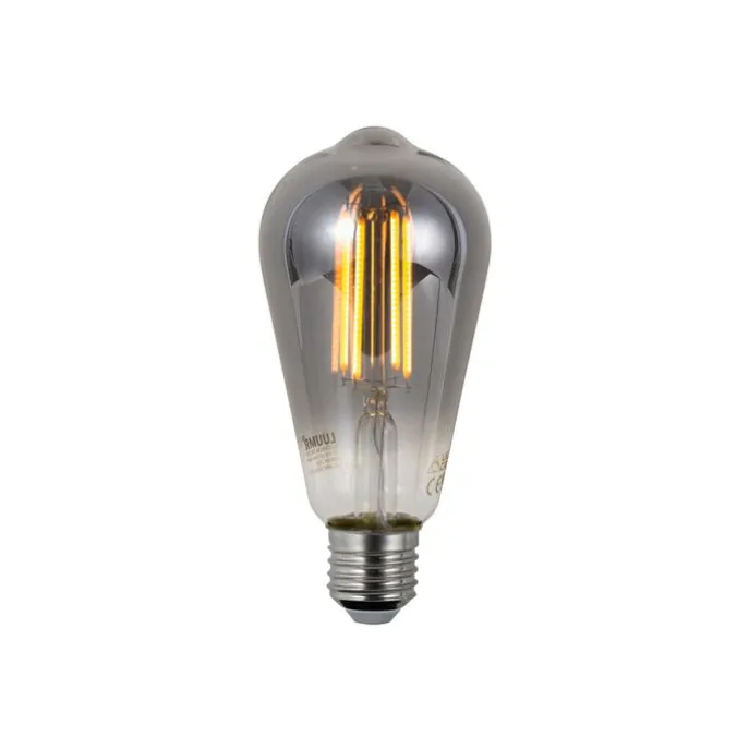 Set mit 5 Smart Dimmbare LED-Glühbirnen E27 ST64 Rauchglas 4,9 W 150 lm 1800 K