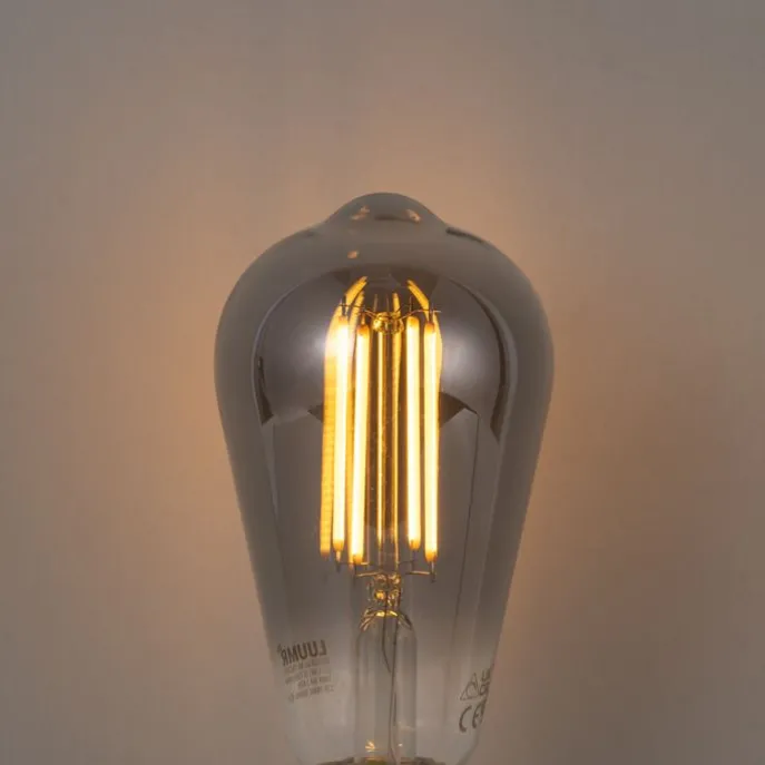 Set mit 5 Smart Dimmbare LED-Glühbirnen E27 ST64 Rauchglas 4,9 W 150 lm 1800 K