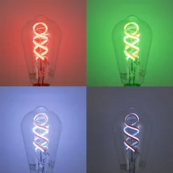 Set mit 5 Smart E27 Dimmbare LED-Glühbirnen ST64 Klar RGBW 4W 250lm 2700K