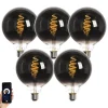 Set mit 5 Smart E27 LED-Glühbirnen G125 Schwarz 4W 60lm 1800-3000K
