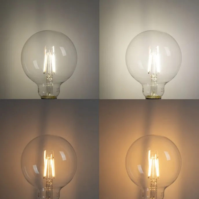 Set mit 5 Smart E27 LED-Glühbirnen G95 4,5W 470lm 2700-6500K