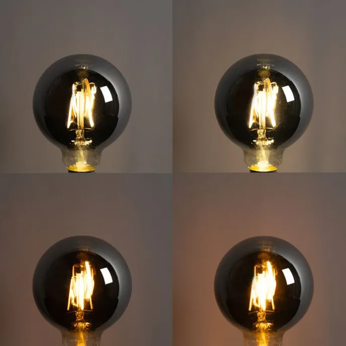 Set mit 5 Smart E27 LED-Glühbirnen G95 Rauch 4W 60lm 1800-3000K