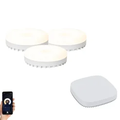 Set mit 3 smarten, dimmbaren GX53 LED-Lampen 9W 806LM 2700K-6500K inkl. Zigbee Smart Hub