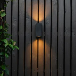 Set mit 3 smarten Wandleuchten schwarz 2-flammig IP44 - Baleno