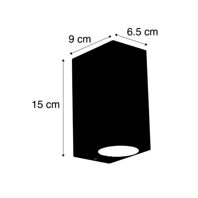 Set mit 3 smarten Wandleuchten schwarz 2-flammig IP44 - Baleno