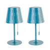Set mit 2 Tischlampen Blau inkl. LED 3-stufig dimmbar wiederaufladbar und solarbetrieben - Ferre
