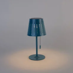 Set mit 2 Tischlampen Blau inkl. LED 3-stufig dimmbar wiederaufladbar und solarbetrieben - Ferre