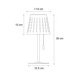 Set mit 2 Tischlampen Blau inkl. LED 3-stufig dimmbar wiederaufladbar und solarbetrieben - Ferre