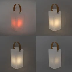 Set mit 2 Tischlampen mit weißem Flammeneffekt, wiederaufladbar, IP44 – Stard