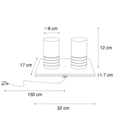 Set mit 2 Tischleuchten Dunkelbronze RGBW wiederaufladbar - Alessia