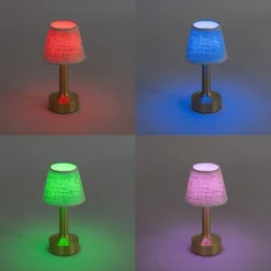 Set mit 2 Tischleuchten Gold mit Beige RGBW wiederaufladbar - Elise