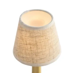 Set mit 2 Tischleuchten Gold mit Beige RGBW wiederaufladbar - Elise