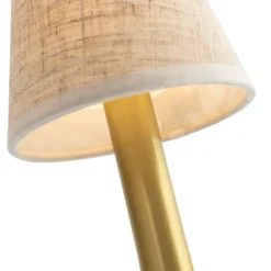 Set mit 2 Tischleuchten Gold mit Beige RGBW wiederaufladbar - Elise