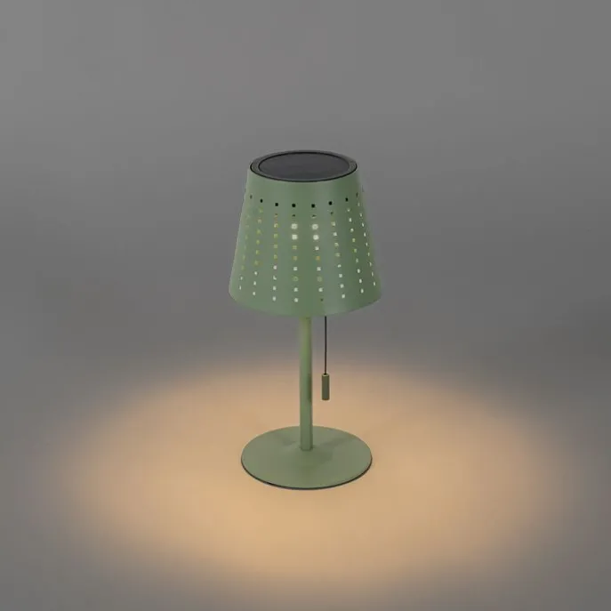 Set mit 2 Tischleuchten grün inkl. LED 3-stufig dimmbar wiederaufladbar und solarbetrieben - Ferre