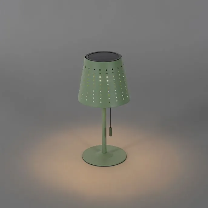 Set mit 2 Tischleuchten grün inkl. LED 3-stufig dimmbar wiederaufladbar und solarbetrieben - Ferre