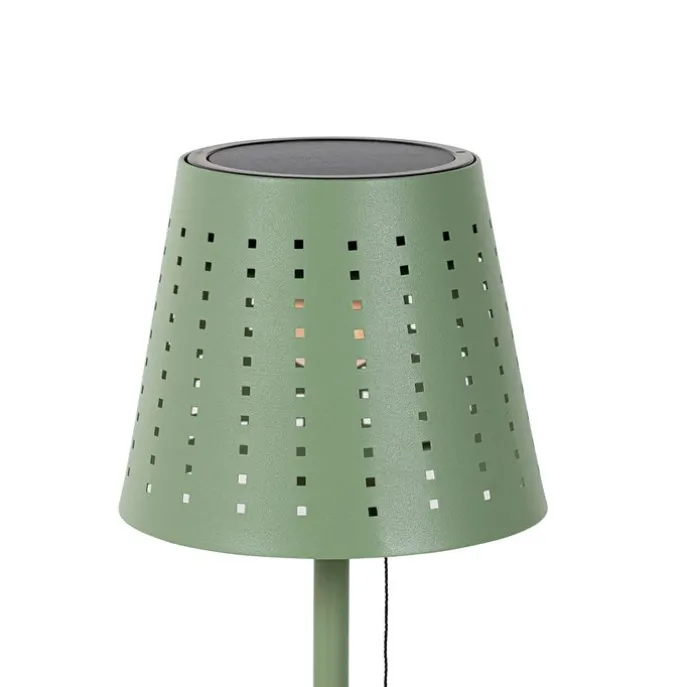 Set mit 2 Tischleuchten grün inkl. LED 3-stufig dimmbar wiederaufladbar und solarbetrieben - Ferre