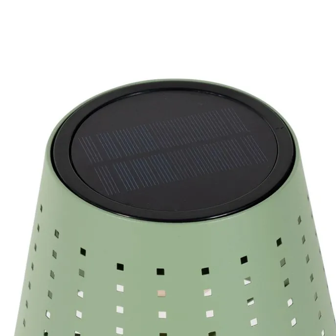 Set mit 2 Tischleuchten grün inkl. LED 3-stufig dimmbar wiederaufladbar und solarbetrieben - Ferre