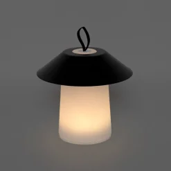 Set mit 2 Tischleuchten Pilz schwarz inkl. wiederaufladbare LED - Ivan