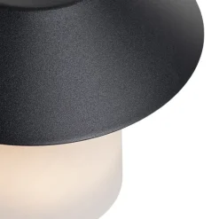 Set mit 2 Tischleuchten Pilz schwarz inkl. wiederaufladbare LED - Ivan