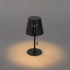 Set mit 2 Tischleuchten schwarz inkl. LED 3-stufig dimmbar wiederaufladbar und solarbetrieben - Ferre