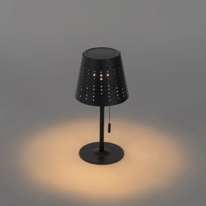 Set mit 2 Tischleuchten schwarz inkl. LED 3-stufig dimmbar wiederaufladbar und solarbetrieben - Ferre