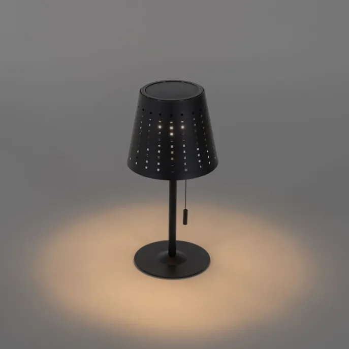 Set mit 2 Tischleuchten schwarz inkl. LED 3-stufig dimmbar wiederaufladbar und solarbetrieben - Ferre