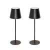 Set mit 2 Tischleuchten schwarz mit Dimmer und wiederaufladbar - Murdock