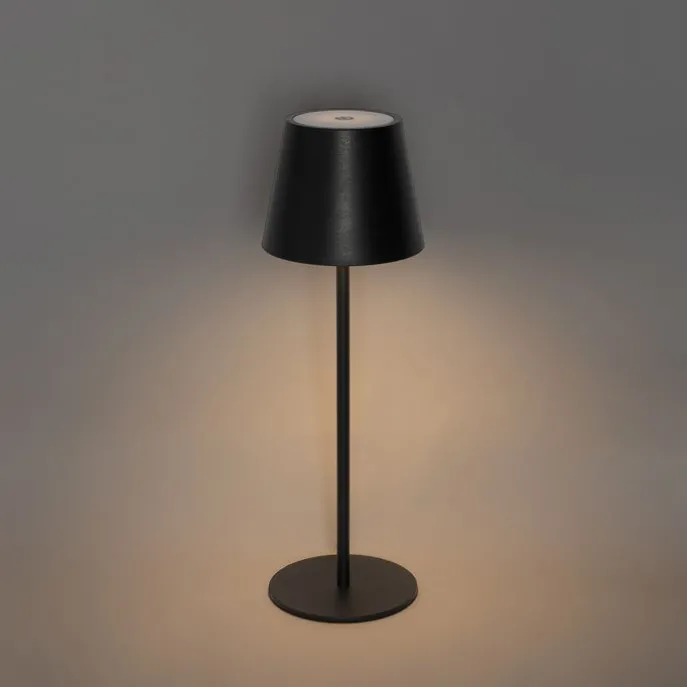 Set mit 2 Tischleuchten schwarz mit Dimmer und wiederaufladbar - Murdock