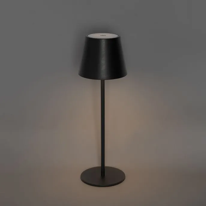 Set mit 2 Tischleuchten schwarz mit Dimmer und wiederaufladbar - Murdock