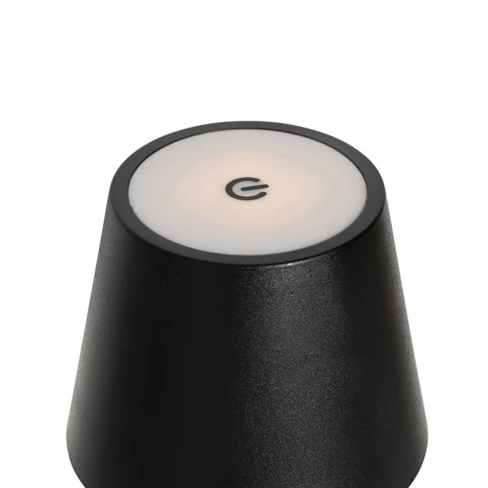 Set mit 2 Tischleuchten schwarz mit Dimmer und wiederaufladbar - Murdock