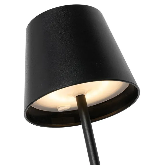 Set mit 2 Tischleuchten schwarz mit Dimmer und wiederaufladbar - Murdock