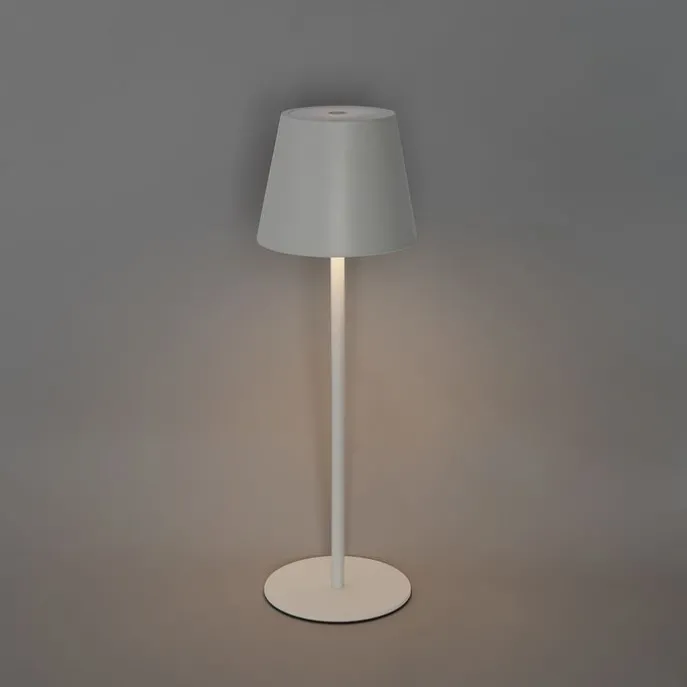 Set mit 2 Tischleuchten weiß mit Dimmer und wiederaufladbar - Murdock